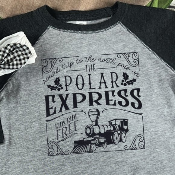 Polar Express! Kids sizes. Super comfy 3/4 sleeve baseball jersey - Picture 1 of 2